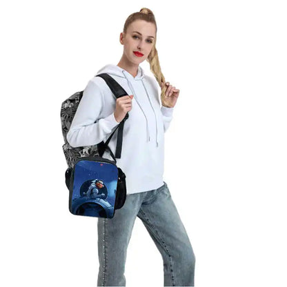Lunch Bags for Children,Cartoon Fort-nite School Picnic Bags for Girls Boys,Kids Insulated Cooler Lunch Bags Portable Lightweigh