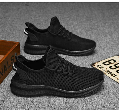 Antislip casual herensneakers, ademend, voor buiten, joggen, training, wandelen, sport, hardlopen, outdoor, geweven, gebreid, veterschoenen