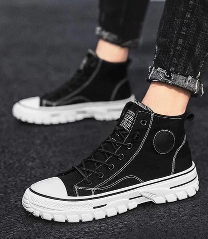 Pantofi din pânză pentru bărbați, pantofi sport casual înalți, respirabili, gri, pentru skateboarding, vulcanizați, adidași confortabili, nou