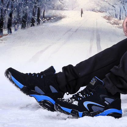Men's Snow Boots Winter Warm Couple Casual Sneakers Fashion Leather Outdoor Sport Running Tennis Men Non-Slip Big Size 48 Trainer