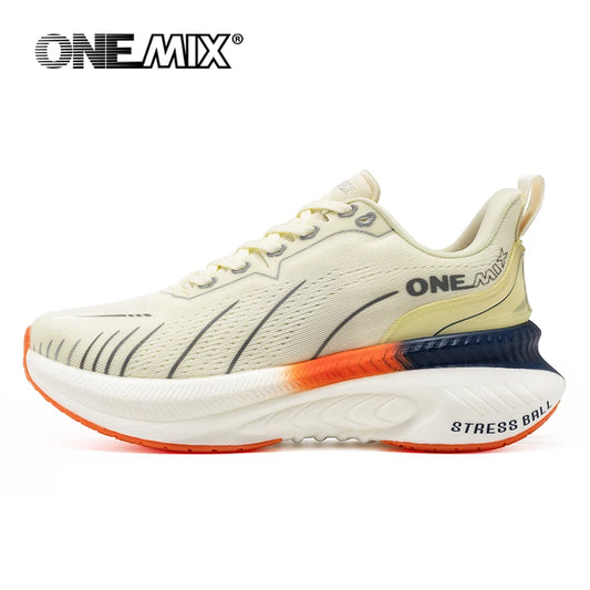 ONEMIX White Road Running Shoes for Men Air Cushion Outdoor Sport Shoes Male Trainers Summer Jogging Shoes Women's Footwear