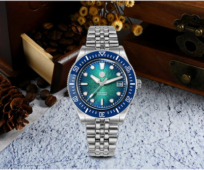 San Martin 37.5mm 40mm Men Diver Watch Miyota 9015 Enamel Dial Luxury Automatic Mechanical Wristwatch Waterproof 200m SN0148