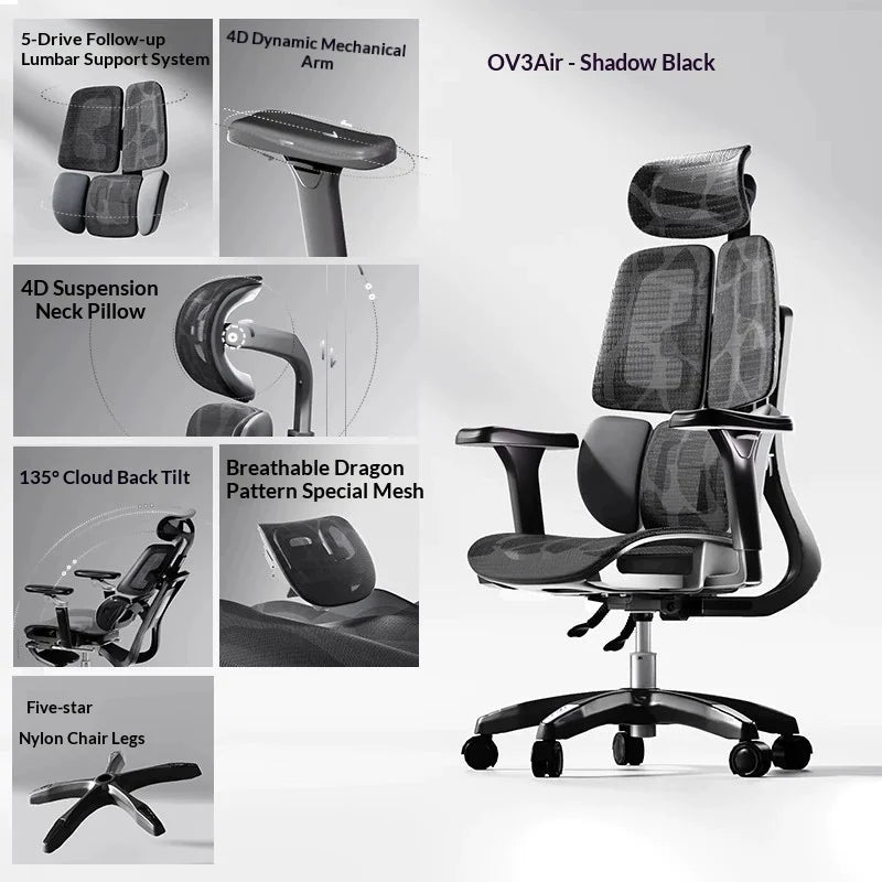 Office Mesh Chair Ergonomic Executive Computer Gaming Furniture Modern Swivel Rolling Adjustable Silla Gaming Ergonomic Chair