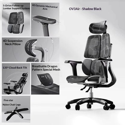 Office Mesh Chair Ergonomic Executive Computer Gaming Furniture Modern Swivel Rolling Adjustable Silla Gaming Ergonomic Chair