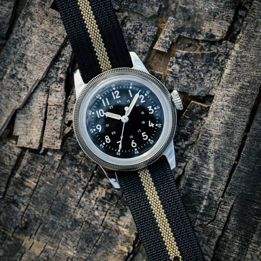 RDUNAE RA05 Vintage Military Watch 2035 Movement Quartz K1 Mineral Glass Crystal Stainless Steel Luminous Waterproof Men's Watches