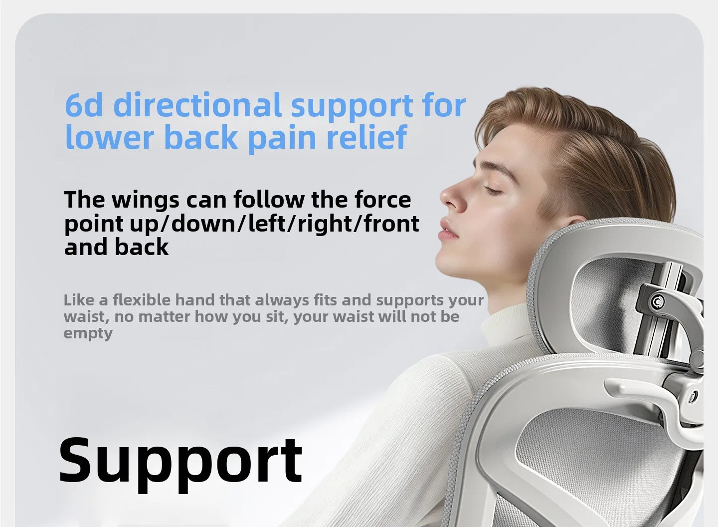 Stable Ergonomic Office Chair with Lumbar Support, Adjustable Height Computer Chair, Gaming Chair with Waist Protection, Swivel Desk Chair
