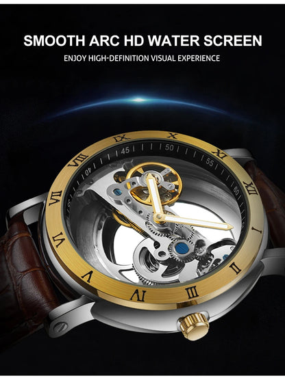 AKDPN Men's Watches Automatic Mechanical Stainless Steel Men's Wrist Watch Skeleton Automatic Watches for Man Watch Montre Homme