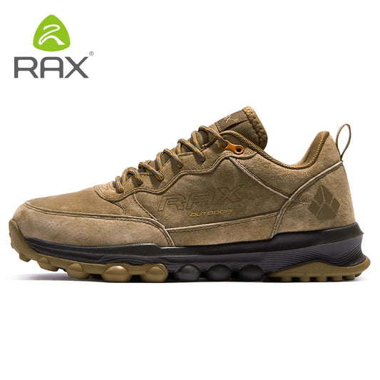 Rax Cowhide Hiking Shoes Men Outdoor Mountain Antiskid Climbing Sneakers Warm Lightweight Trekking Boots Sports Casual Shoes