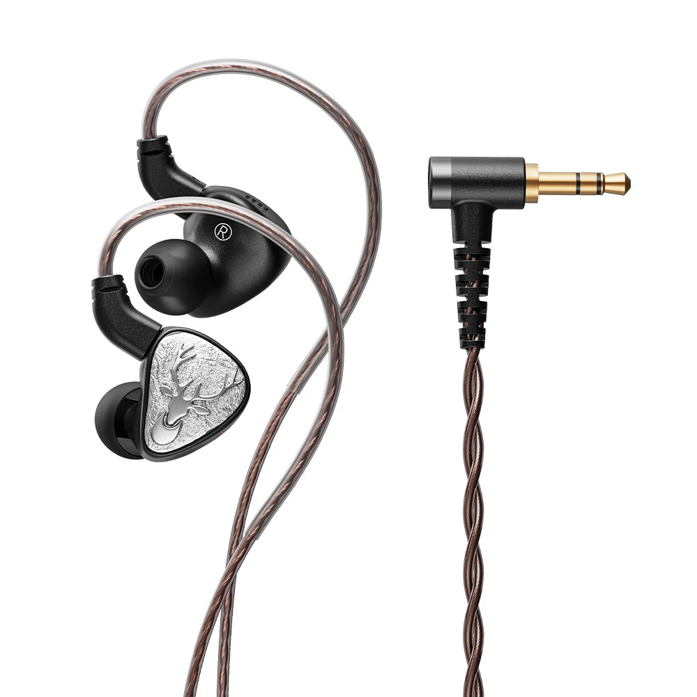 Écouteurs intra-auriculaires hybrides FIIO FH3 LUMI 1DD+2BA HiFi, moniteur intra-auriculaire filaire, diaphragme en fibre de bois, câble détachable