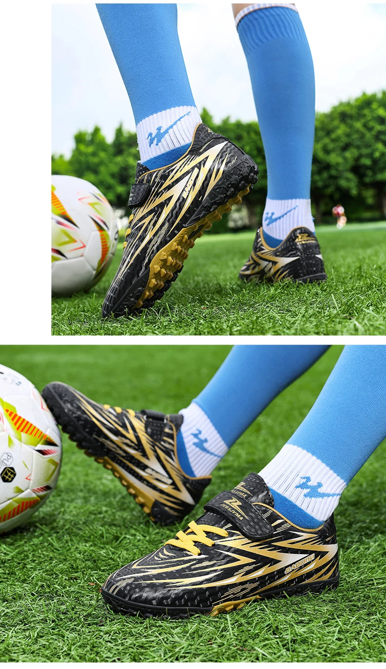 Nouvelles chaussures de football pour enfants, crampons antidérapants pour terrain de football, chaussures de football pour enfants, bottes de football d'intérieur, baskets professionnelles rapides, pointures 28-39.