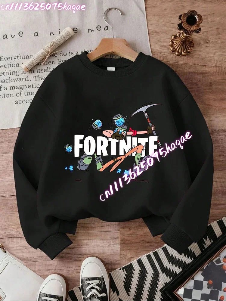 New Fortnite Kids Sweatshirts Cartoon Game Character Printed Hoodie Autumn Casual Children’s Tops Winter Baby Boys Clothing