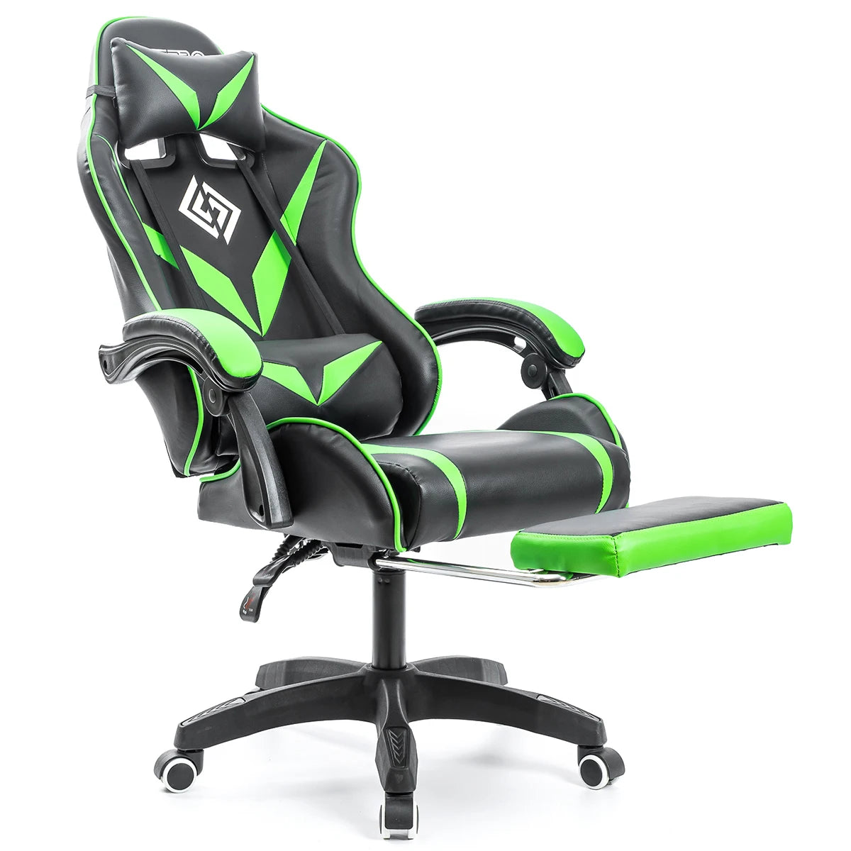400Lbs Load Gaming Chair with Massage Ergonomic Computer Chair Footrest and Lumbar Support Reclining PC Chair Adjustable Armrest