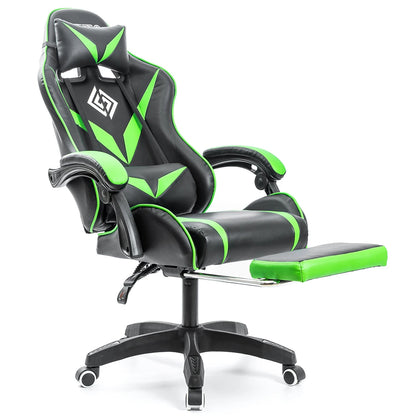 400Lbs Load Gaming Chair with Massage Ergonomic Computer Chair Footrest and Lumbar Support Reclining PC Chair Adjustable Armrest
