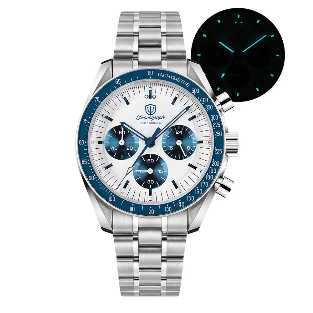 Watchdives New Wd1863 Quartz Men's Watch VK63 Chronograph Bubble Sapphire Waterproof 39Mm Steel Top Brand Luxury Business Watch