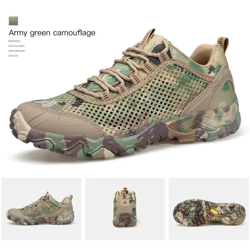 HUMTTO Outdoor Hiking Trekking Mountain Sports Shoes for Men, Camping, Hunting, Walking, Breathable Cushioned Non-Slip Sneakers