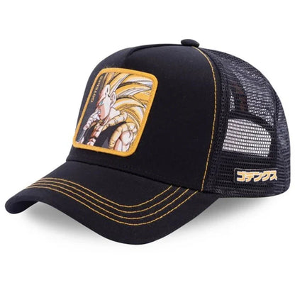 Dragon Ball Son Goku-baseballkasket til mænd, sommerkasket til rejser, broderet hiphop-solskærm, justerbar trucker-meshkasket