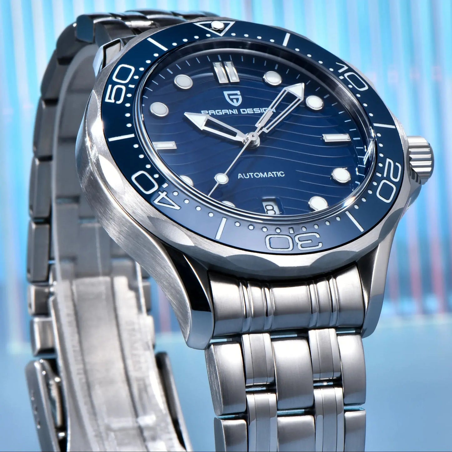 PAGANI DESIGN 2026 New V2 Waves 200M Relógio de mergulho automático masculino de luxo, cristal de safira, relógio de pulso masculino AR