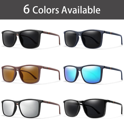 Polarized Square Sunglasses Colorful Lens for Driving Hiking Cycling and Running UV400 Eyewear for Men Women Classic Goggles