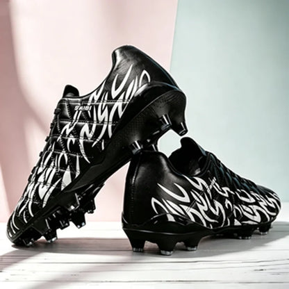 Chaussures de football FG AG pour adultes, tige légère en PU synthétique, crampons antidérapants pour terrain en herbe naturelle et artificielle en plein air