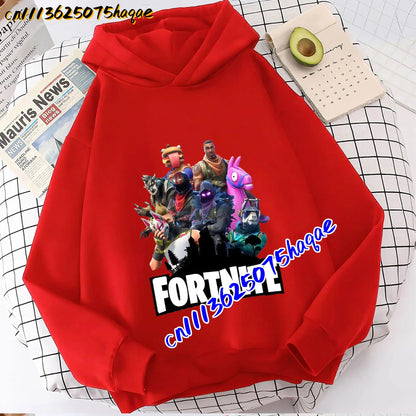FORTNITED Children Long-sleeved Girls Boy Streetwear Boys Baby Hoodies Pullover Sweatshirt  Anime Fashion Kid Clothing Tops Gift