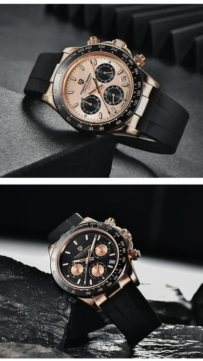 PAGANI DESIGN 40MM V2 Sky Blue Dial Classics Men Quartz Watches Sapphire Retro Chronograph Stainless Steel Waterproof Watch Men