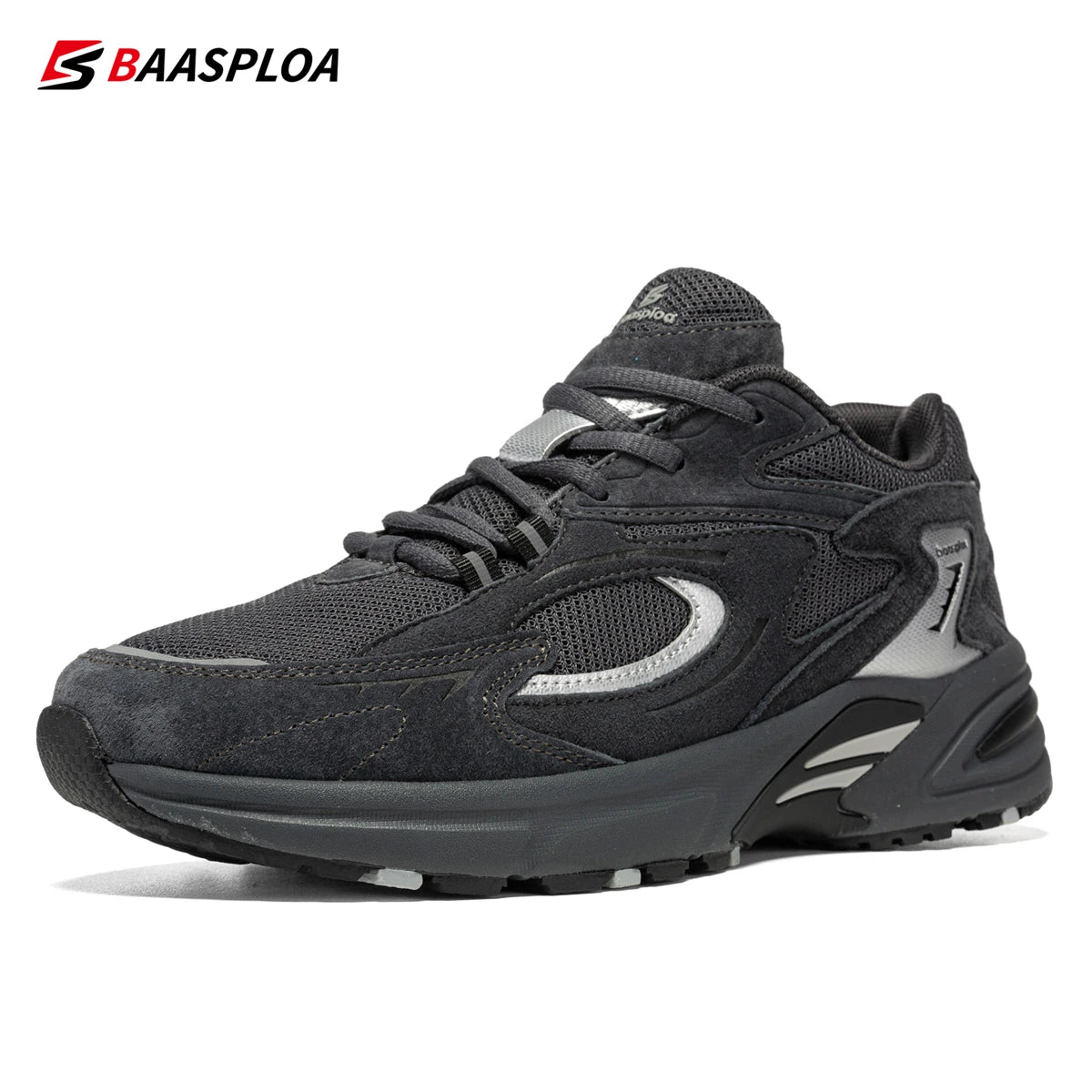 Baasploa New Running Shoes Men Outdoor Fashion Lightweight Mesh Sports Shoes Male Casual Breathable Non-Slip Walking Shoes