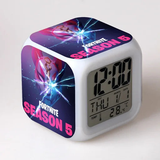 Fortnite Alarm Clock Cute Fashion Cartoon Personalized Creative Kawaii Minimalist LED Alarm Clock Gift for Friends' Birthday