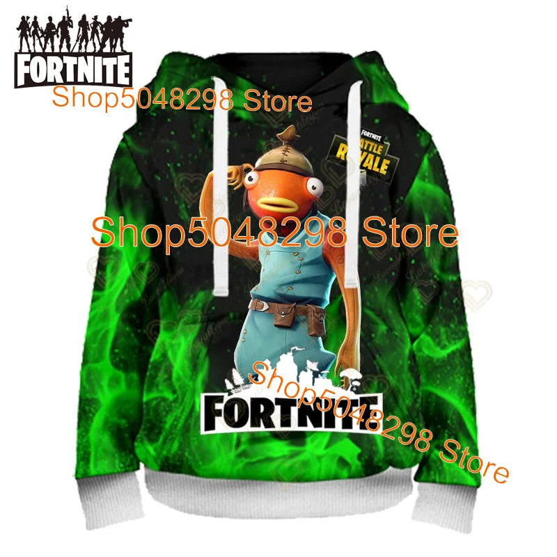 Fortnite Hoodies Pullover Sweatshirt Victory Royale 3D Hoodies Streetwear Hooded Clothes Tops for Kids Birthday Gifts