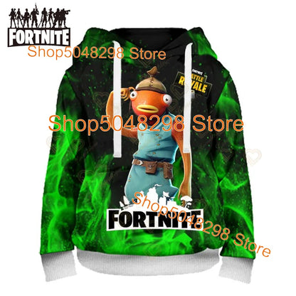 Fortnite Hoodies Pullover Sweatshirt Victory Royale 3D Hoodies Streetwear Hooded Clothes Tops for Kids Birthday Gifts