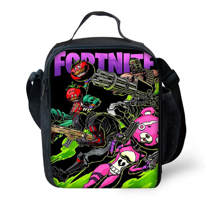 Child Insulated Large Capacity Hot Game Fortnite Bag for Boys and Girls Student Outdoor Picnic Reusable Thermal Cooler Lunch Box
