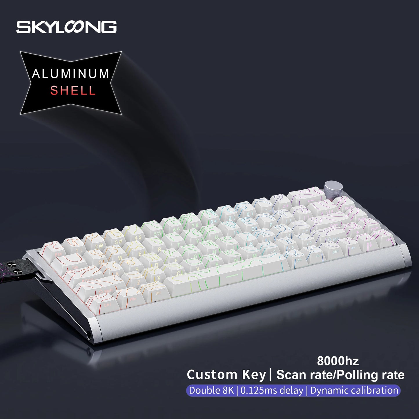SKYLOONG GK61/GK68 HE Magnetische Tastatur Aluminiumgehäuse 8000hz RT0.01mm Rapid Trigger PBT-Tastenkappen RGB-Hintergrundbeleuchtung kabelgebundene Gaming-Tastatur