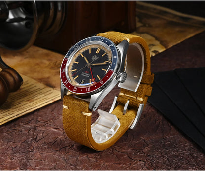 San Martin 39.5mm Limited Edition Full Lume Dial Automatic Men's Watch NH34 GMT 6H Date 10Bar Luxury Watch SN0116W