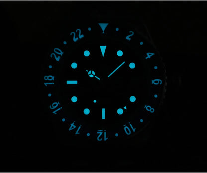 San Martin 40mm SN0005 Retro GMT NH34 Automatic Distressed Patina Dial Bi-color Sapphire Bezel Jubilee Mens Watches 20Bar Lume