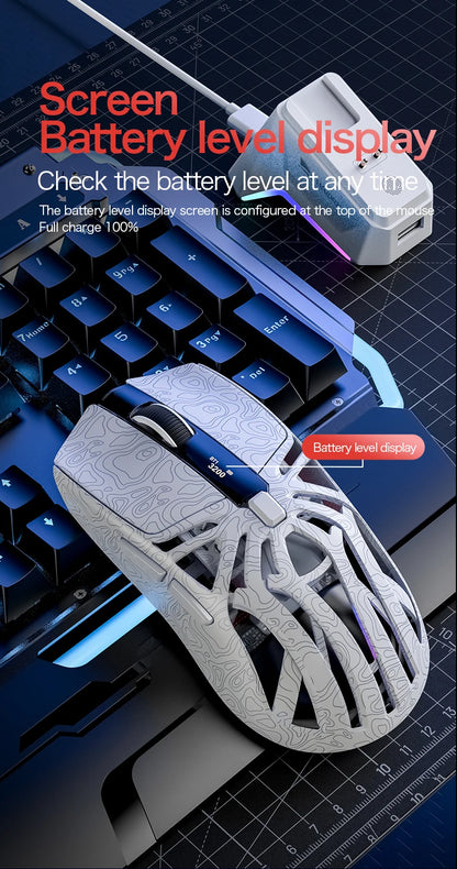 SMAILWOLF M8 Bluetooth Wireless Gaming Mouse, Tri-Mode RGB Rechargeable Mouse with PAW3311 Sensor, 12000 DPI Lightweight Gaming Mouse for PC & Office