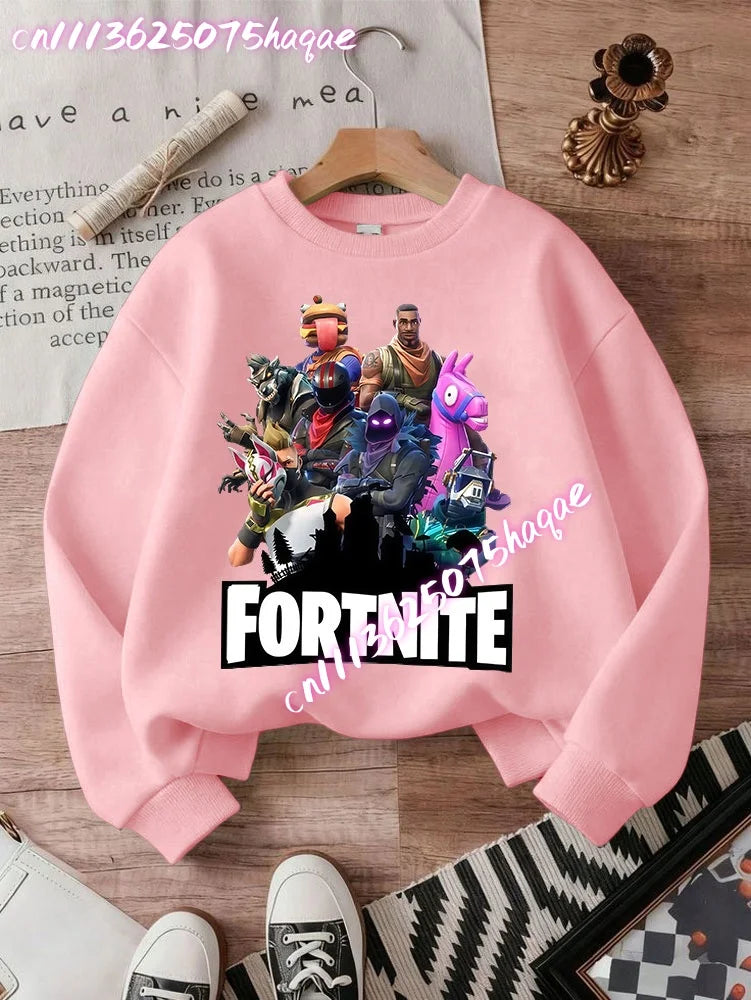 New Fortnite Kids Sweatshirts Cartoon Game Character Printed Hoodie Autumn Casual Children Tops Winter Baby Boys Clothing