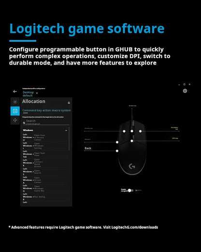 Logitech G304 LIGHTSPEED Kabellose Gaming-Maus, leichte tragbare Maus mit Makro, Jedi Survival, FPS, League of Heroes, Eat Chicken