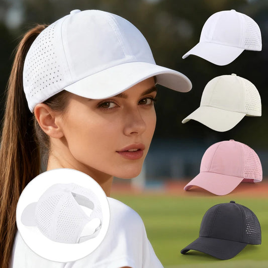 Women Ponytail Hats Summer Quick-dry Baseball Cap forTeenager Girls Sun Hats Casual Sports Mesh Woman Summer Hat Outdoor Travel
