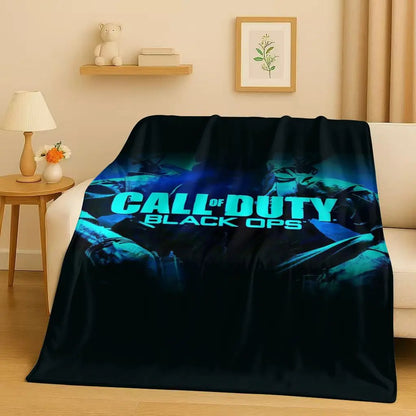 HD Classic Gun Game Call of Duty COD Ghost Simon Flannel Blanket,Ultra Soft Warm Plush Throw for Home Bedroom Bed Sofa Cover Kid