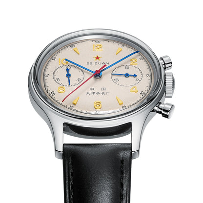 Seagull 1963 International Edition Men's Mechanical Watch Chronograph Pilot Manual Winding Watch ST1901 Black Leather Strap Hot