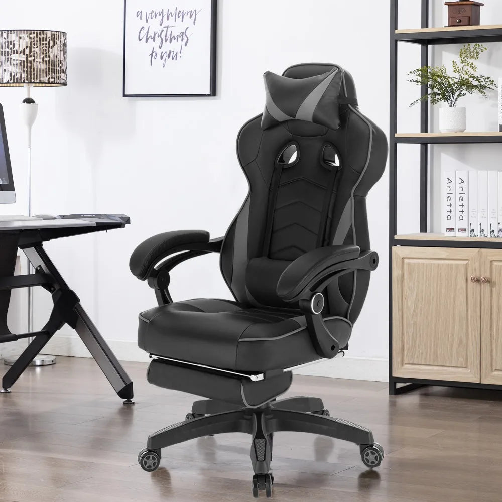 WOLTU Gaming Chair Office Computer Chair Desk Racing Chair Sports Seat with Headrest Lumbar Cushion with Footrest