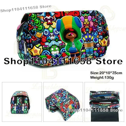 Fortnite Large Capacity Waterproof Velcro Pencil Case, Student Black Estuche Stationery School Pennenzak Supplies