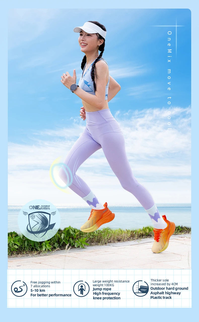ONEMIX Nieuwe hardloopschoenen met demping voor heren, geschikt voor intensieve hardlopers, met veters, sportschoenen voor dames, antislip, outdoor, atletische herensneakers
