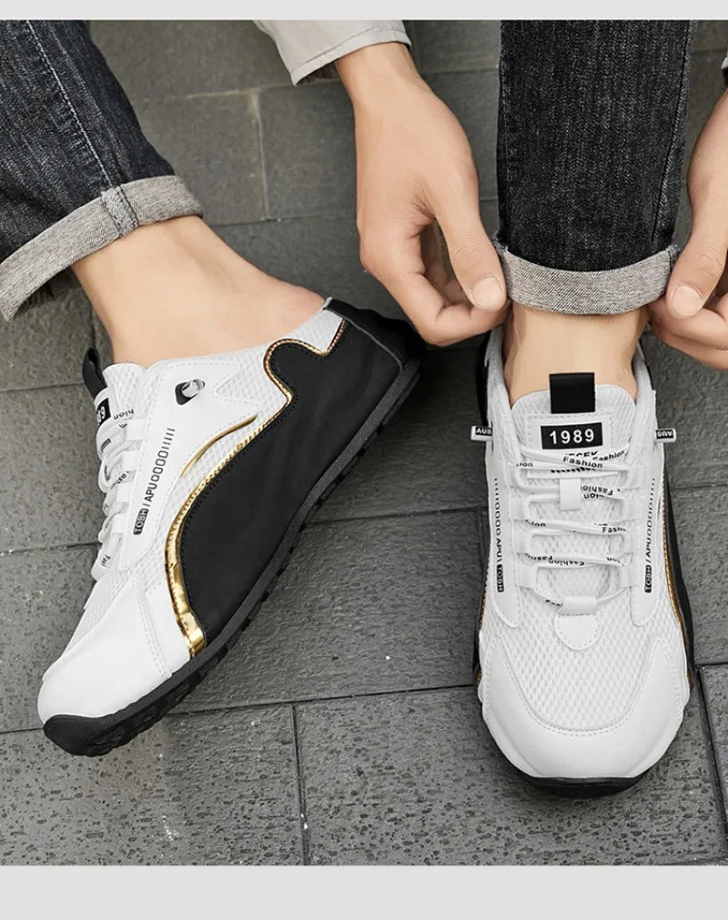Grands chaussons pour hommes été respirant maille pantoufles mode chaussures décontractées à semelles souples pour hommes baskets légères Zapatos De Hombre
