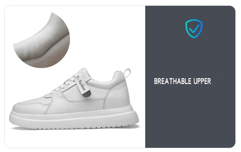 Big Size Lift Men Sneakers Elevator Shoes Heightening Height Increase Insole 7-8CM High Heels Shoes Genuine Leather Sport Shoes