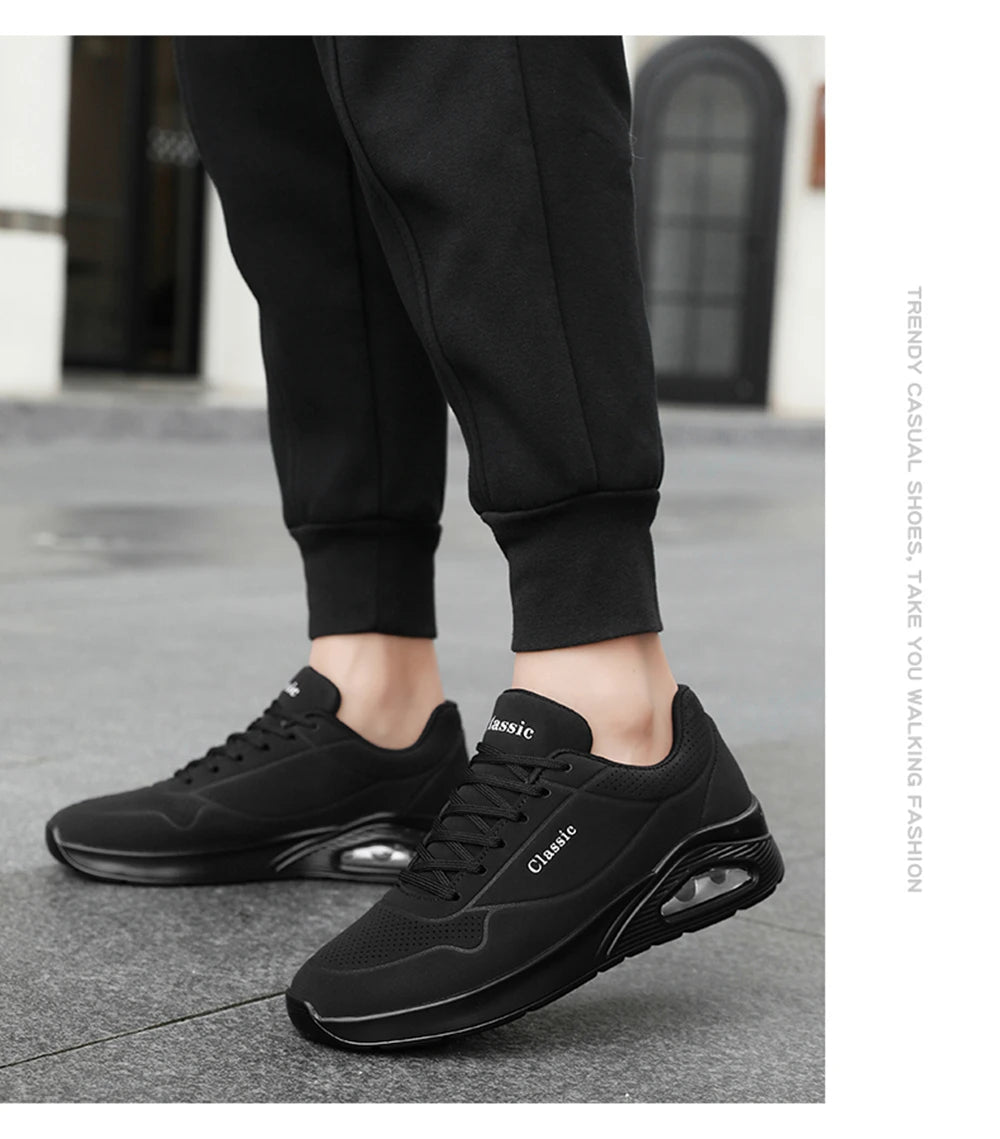 Men's Breathable Shock-Absorbing Running Shoes with Air Cushion Lightweight Low-Top Sneakers for Gym Training Casual Wear