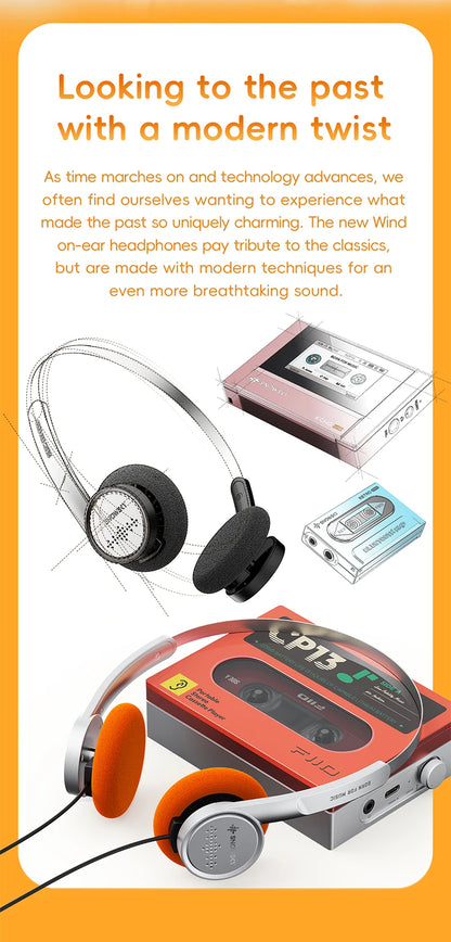 Snowsky/FiiO Wind 3.5mm ON-Ear Headphones for Recording Gaming with Microphone, 40mm Diaphragms driver,HiFi Sound