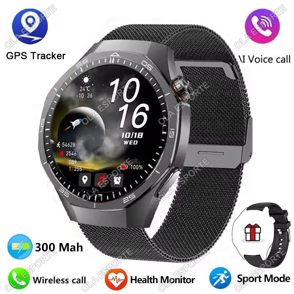 2025 GPS Smartwatch for Men  HD AMOLED Display, Bluetooth Calling, Heart Rate Monitor, GPS Motion Tracking & Waterproof Design
