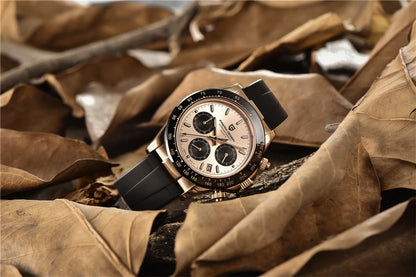 PAGANI DESIGN V2 40MM Herrenuhr mit Meteorit-Zifferblatt, Quarzwerk, Saphirglas, Retro-Chronograph, wasserdichte Uhr für Herren