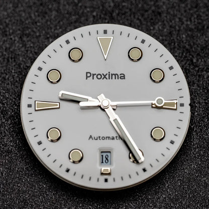 Proxima PX1697 39mm Men Watch White Enamel Dial Bubble Sapphire PT5000 SW200 Automatic Mechanical Vintage Watches 20Bar Luminous