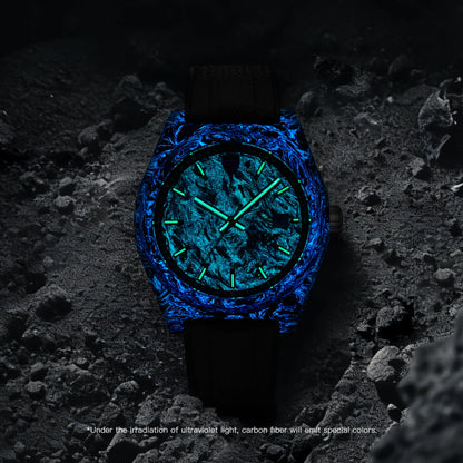 Orologio automatico luminoso in fibra di carbonio da 40mm, di lusso, impermeabile 100m, orologio subacqueo automatico da uomo con movimento Japan Miyota 8215